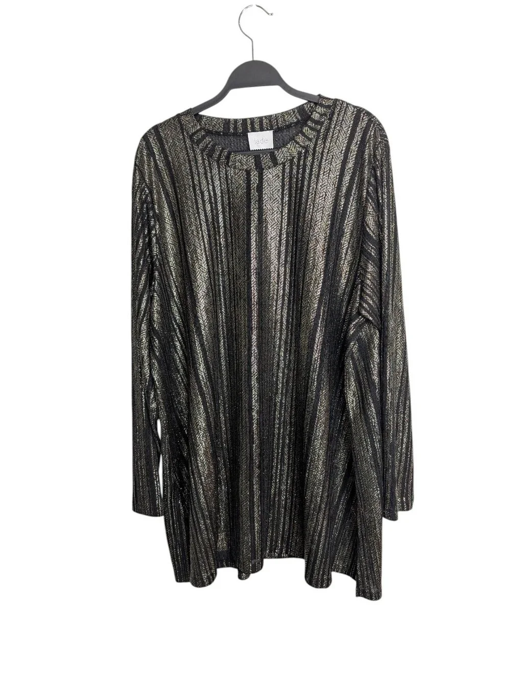 Johnny Was Jade Jenna Metallic Relaxed Flowy Evening Event 70s Tunic Top Size 3X - Picture 3 of 9